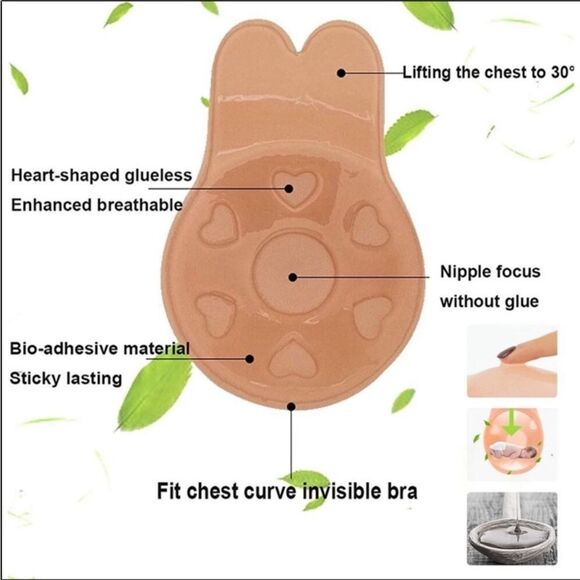 Bras Self Adhesive Strapless Backless Reusable Bra Cups - Picture 4 of 6